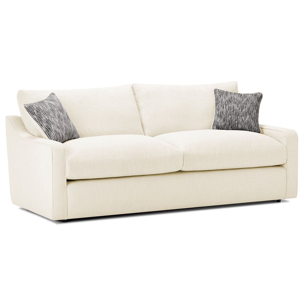 Isabella 4 Seater Sofa in Polly Natural Fabric with Natural Scatter Cushions 1