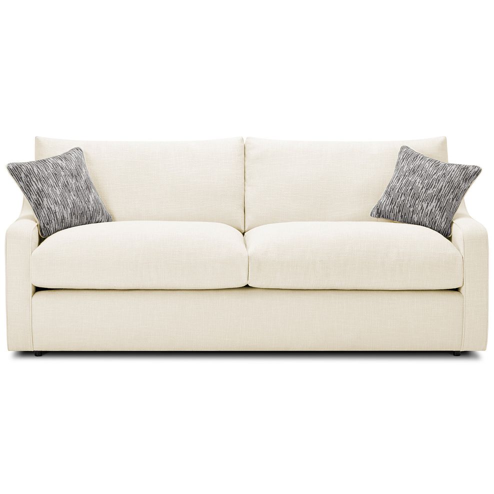 Isabella 4 Seater Sofa in Polly Natural Fabric with Natural Scatter Cushions 2