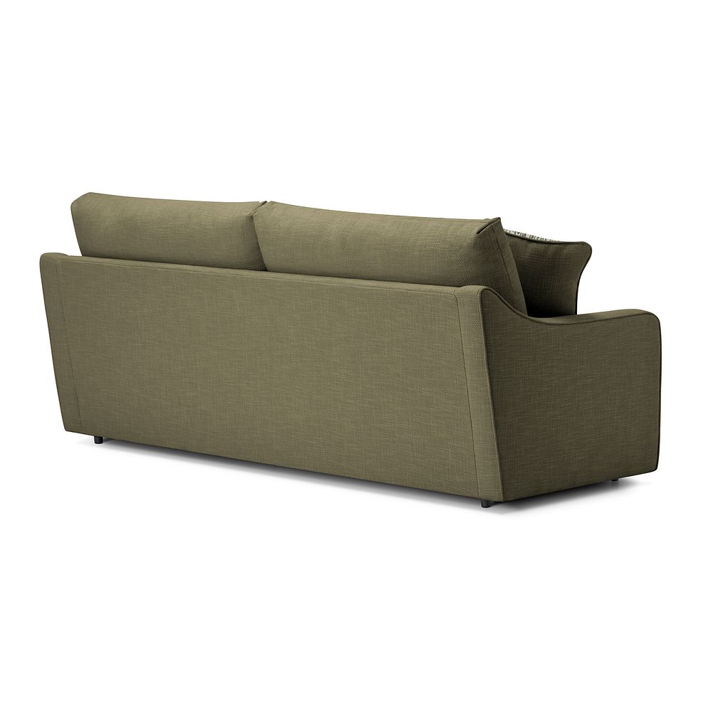 Isabella 4 Seater Sofa in Polly Olive Fabric with Olive Scatter Cushions 4