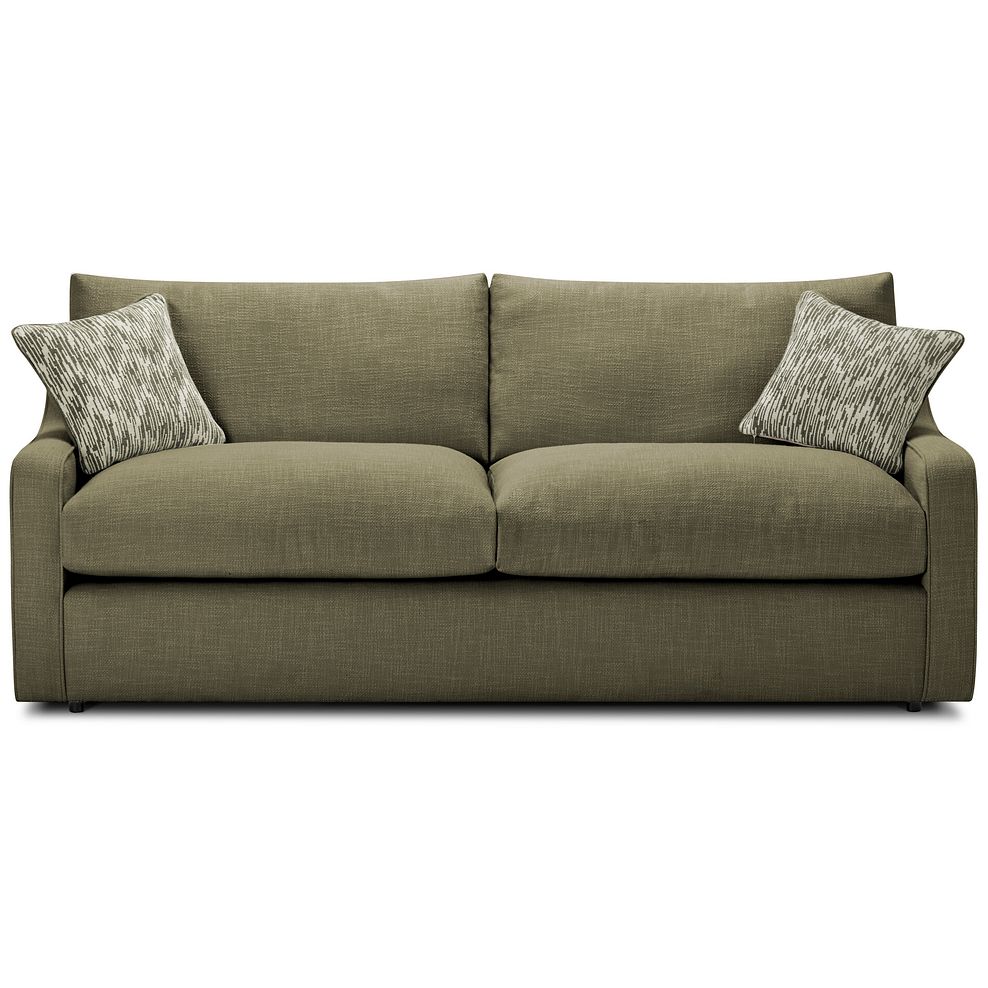 Isabella 4 Seater Sofa in Polly Olive Fabric with Olive Scatter Cushions 2