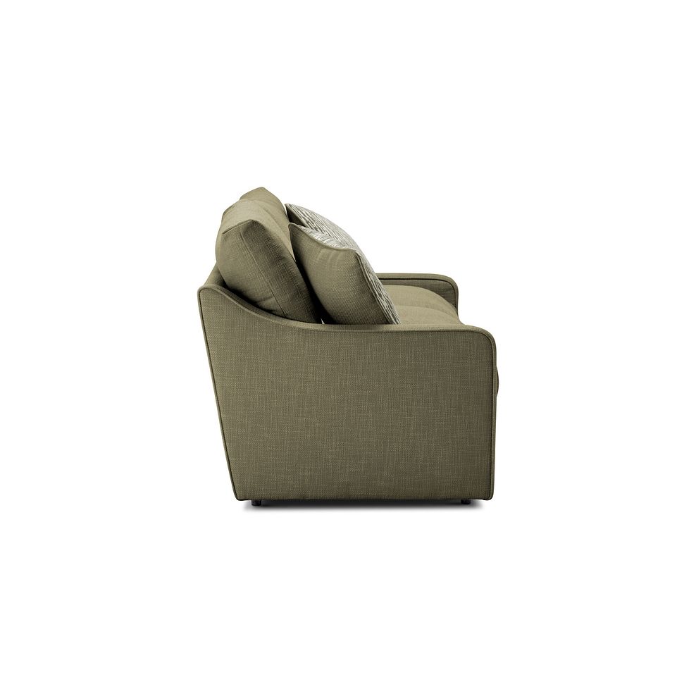 Isabella 4 Seater Sofa in Polly Olive Fabric with Olive Scatter Cushions 3