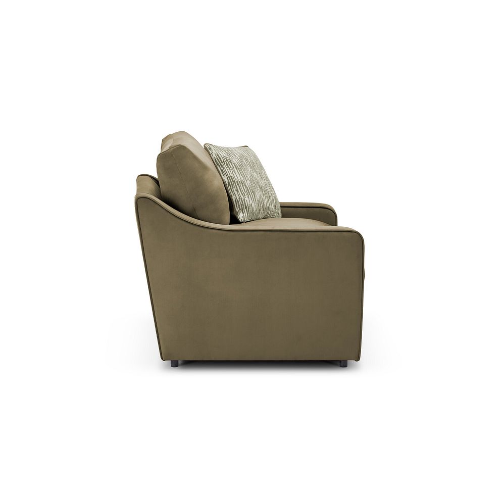 Isabella Loveseat in Festival Khaki Fabric with Olive Scatter Cushion 3