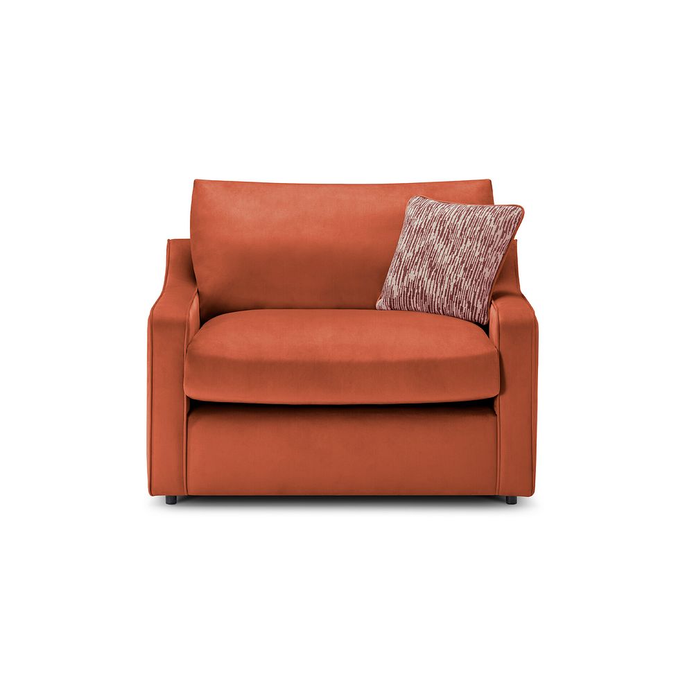 Isabella Loveseat in Festival Marmalade Fabric with Rust Scatter Cushion 2