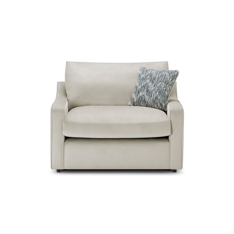 Isabella Loveseat in Festival Stone Fabric with Navy Scatter Cushion 4