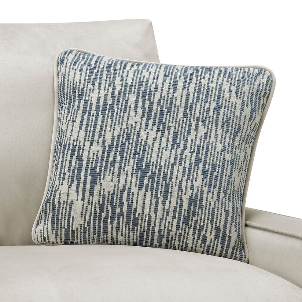 Isabella Loveseat in Festival Stone Fabric with Navy Scatter Cushion 10