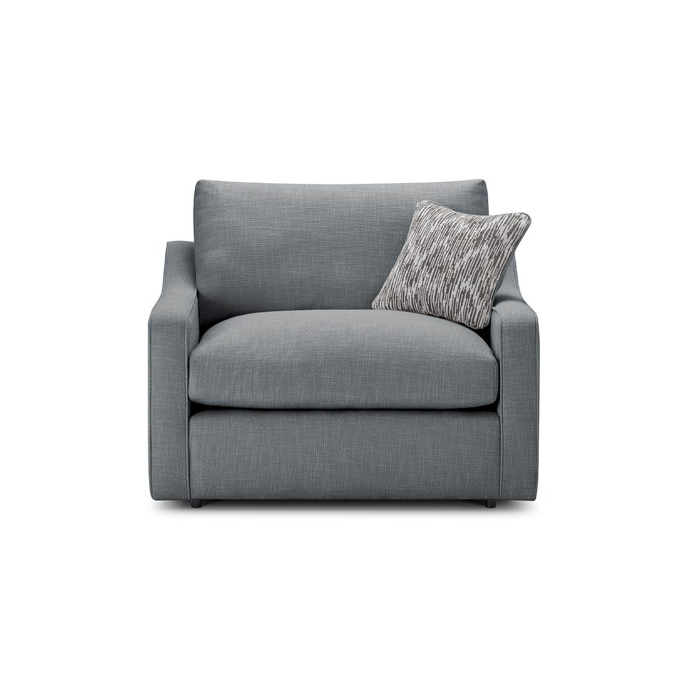 Isabella Loveseat in Polly Charcoal Fabric with Natural Scatter Cushion 2