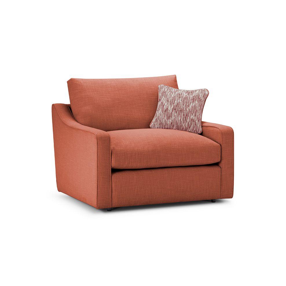 Isabella Loveseat in Polly Rust Fabric with Rust Scatter Cushion 1
