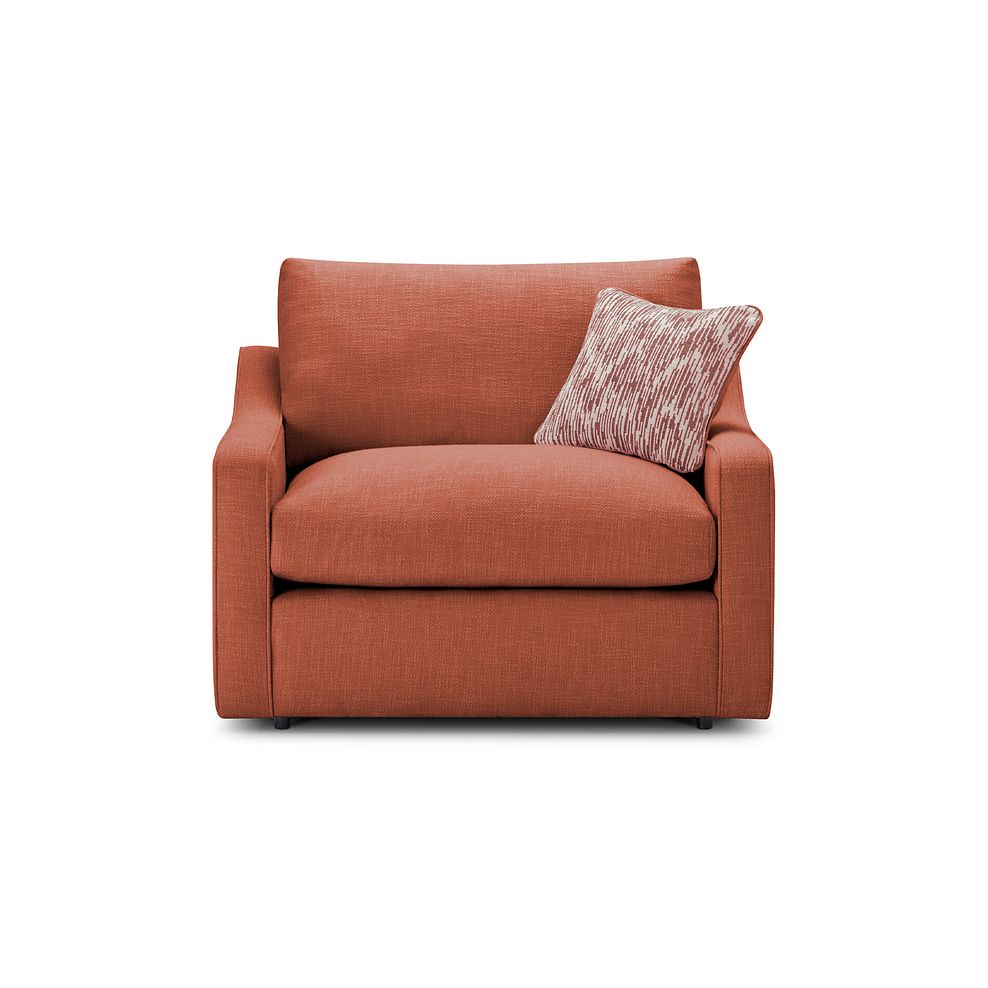 Isabella Loveseat in Polly Rust Fabric with Rust Scatter Cushion 2