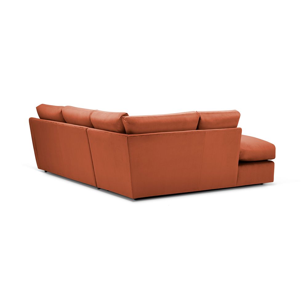 Isabella Right Hand Corner Chaise Sofa in Festival Marmalade Fabric with Rust Scatter Cushions 2
