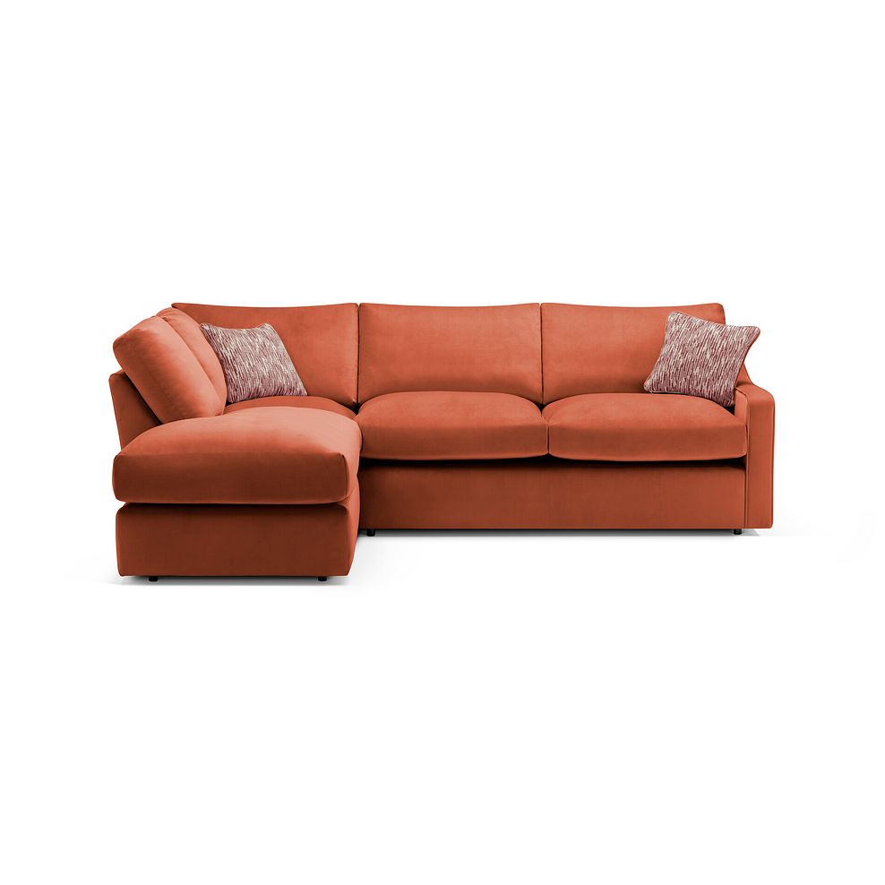 Isabella Right Hand Corner Chaise Sofa in Festival Marmalade Fabric with Rust Scatter Cushions 3