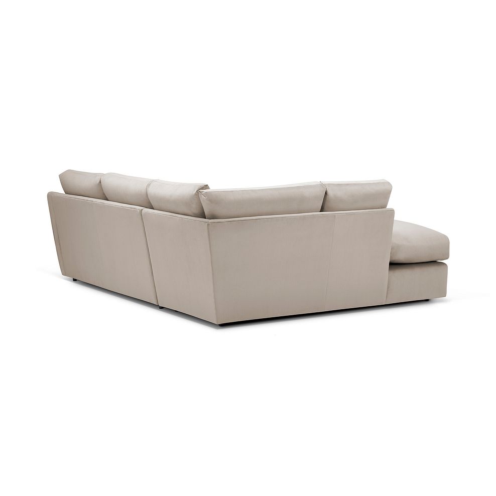 Isabella Right Hand Corner Chaise Sofa in Festival Mink Fabric with Natural Scatter Cushions 2