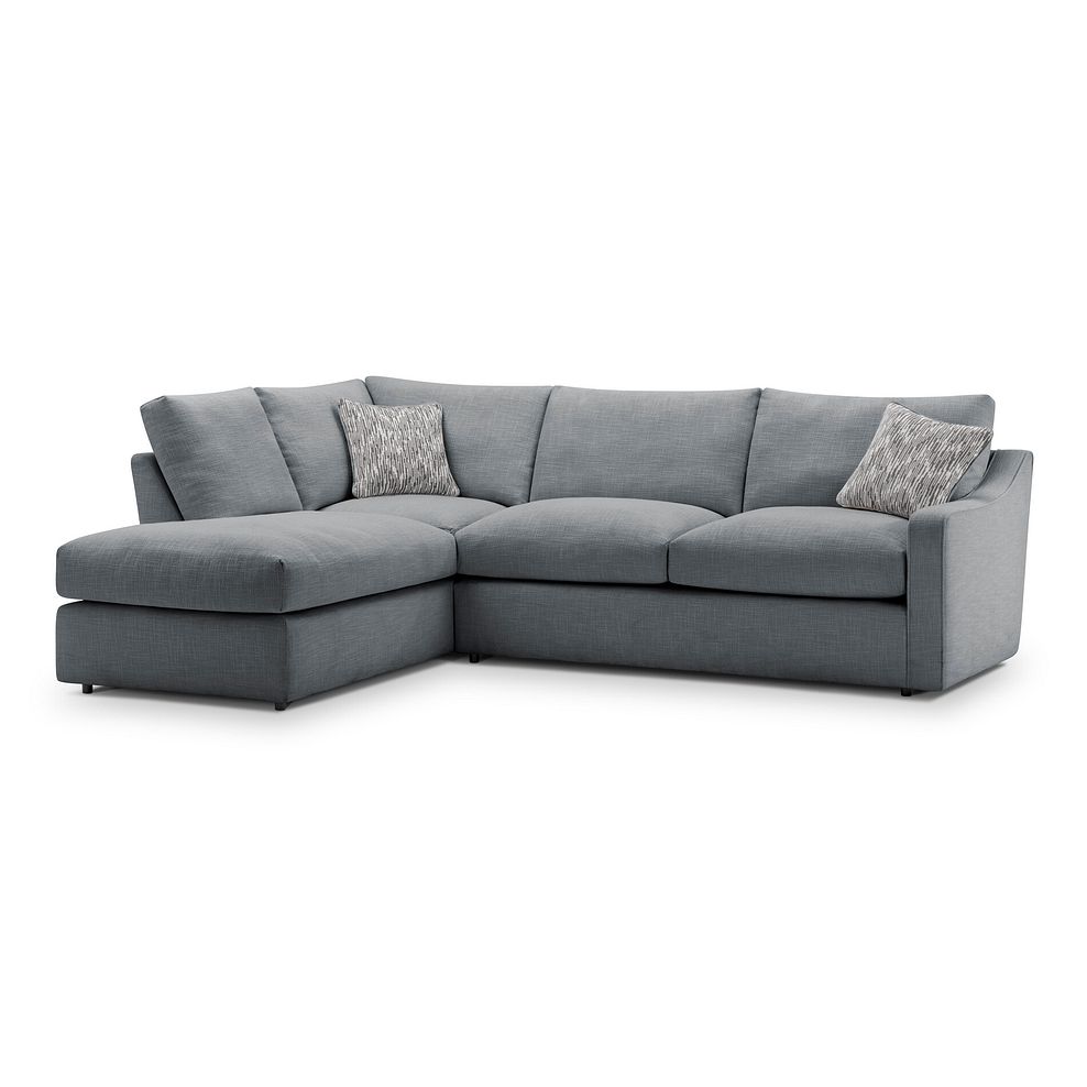 Isabella Right Hand Corner Chaise Sofa in Polly Charcoal Fabric with Natural Scatter Cushions 1