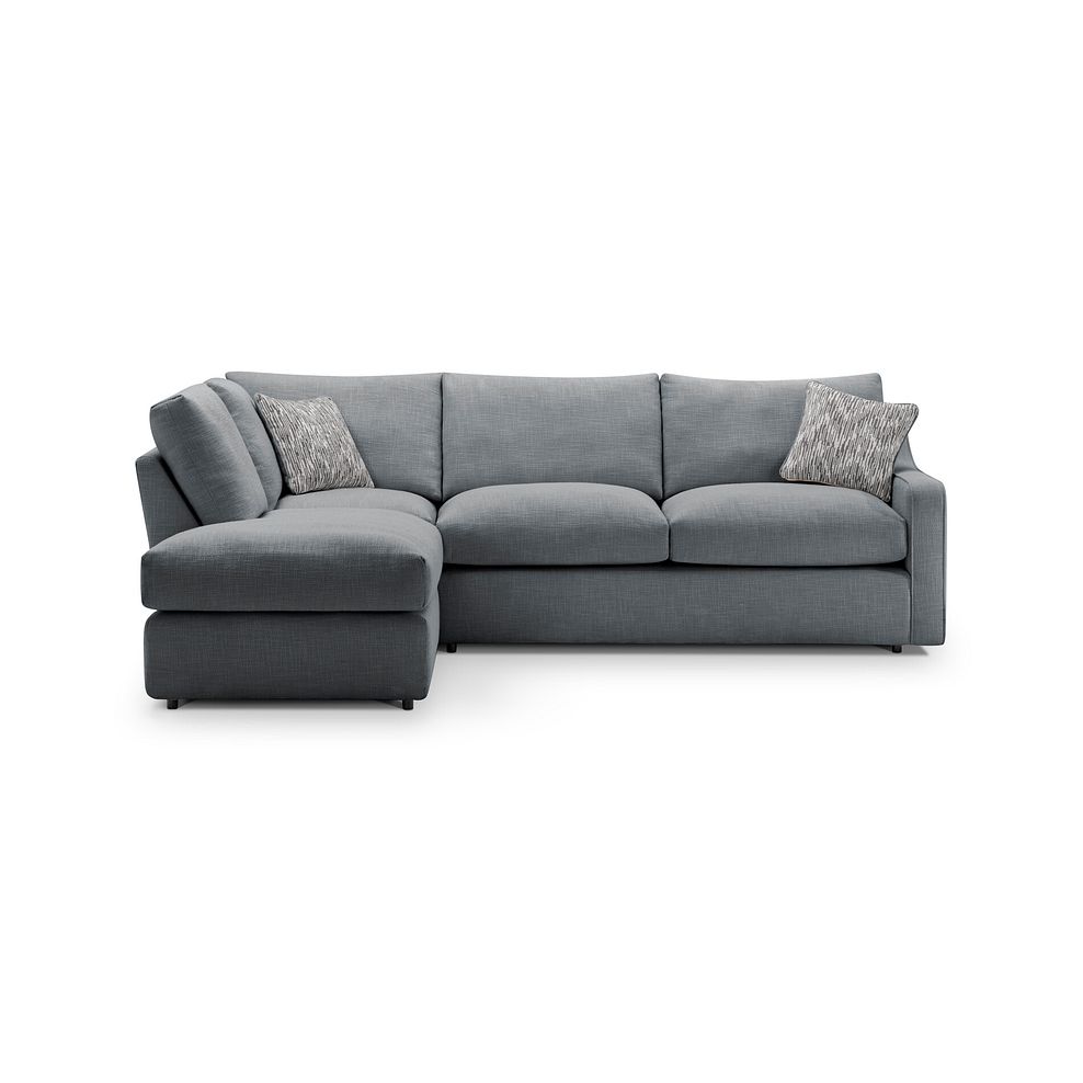 Isabella Right Hand Corner Chaise Sofa in Polly Charcoal Fabric with Natural Scatter Cushions 3