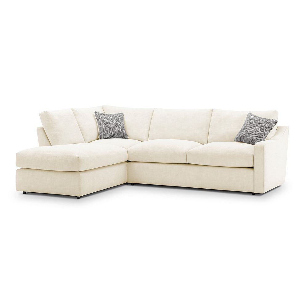 Isabella Right Hand Corner Chaise Sofa in Polly Natural Fabric with Natural Scatter Cushions 1