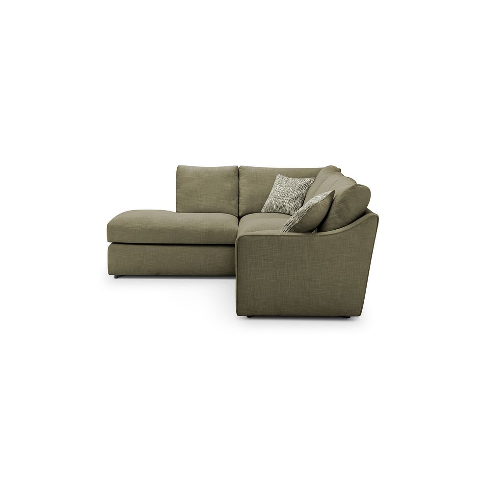 Isabella Right Hand Corner Chaise Sofa in Polly Olive Fabric with Olive Scatter Cushions 4