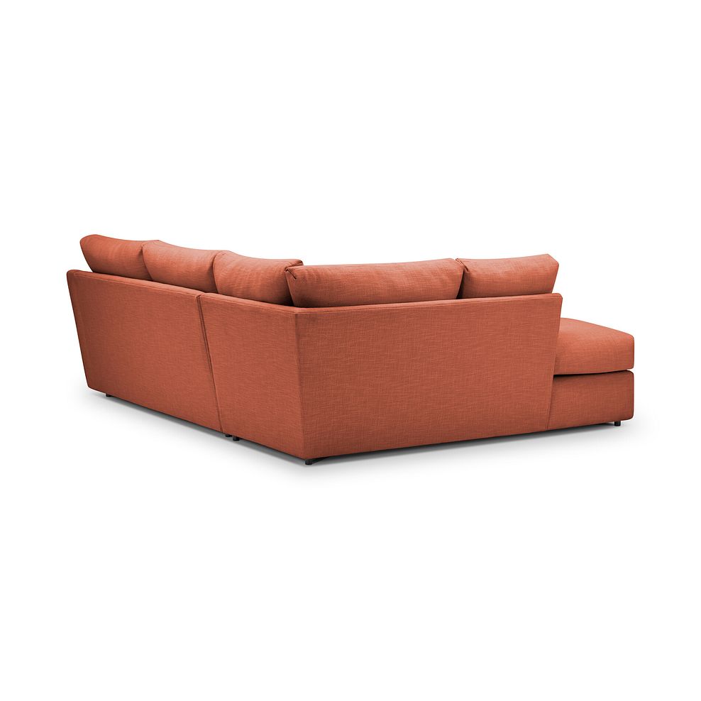 Isabella Right Hand Corner Chaise Sofa in Polly Rust Fabric with Rust Scatter Cushions 2