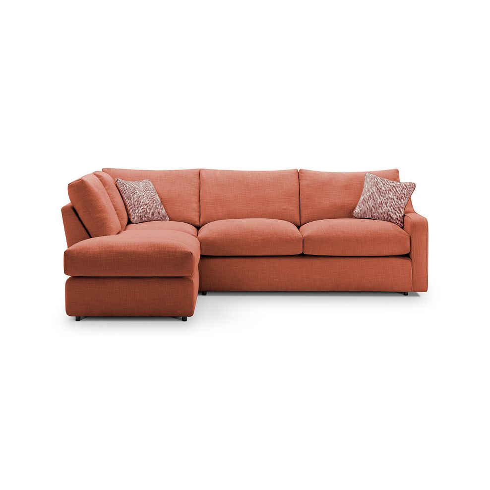 Isabella Right Hand Corner Chaise Sofa in Polly Rust Fabric with Rust Scatter Cushions 3
