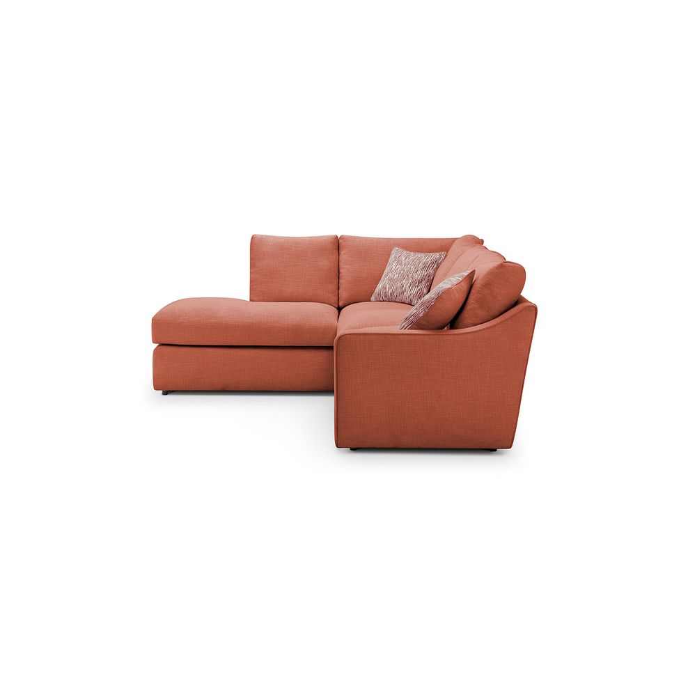 Isabella Right Hand Corner Chaise Sofa in Polly Rust Fabric with Rust Scatter Cushions 4