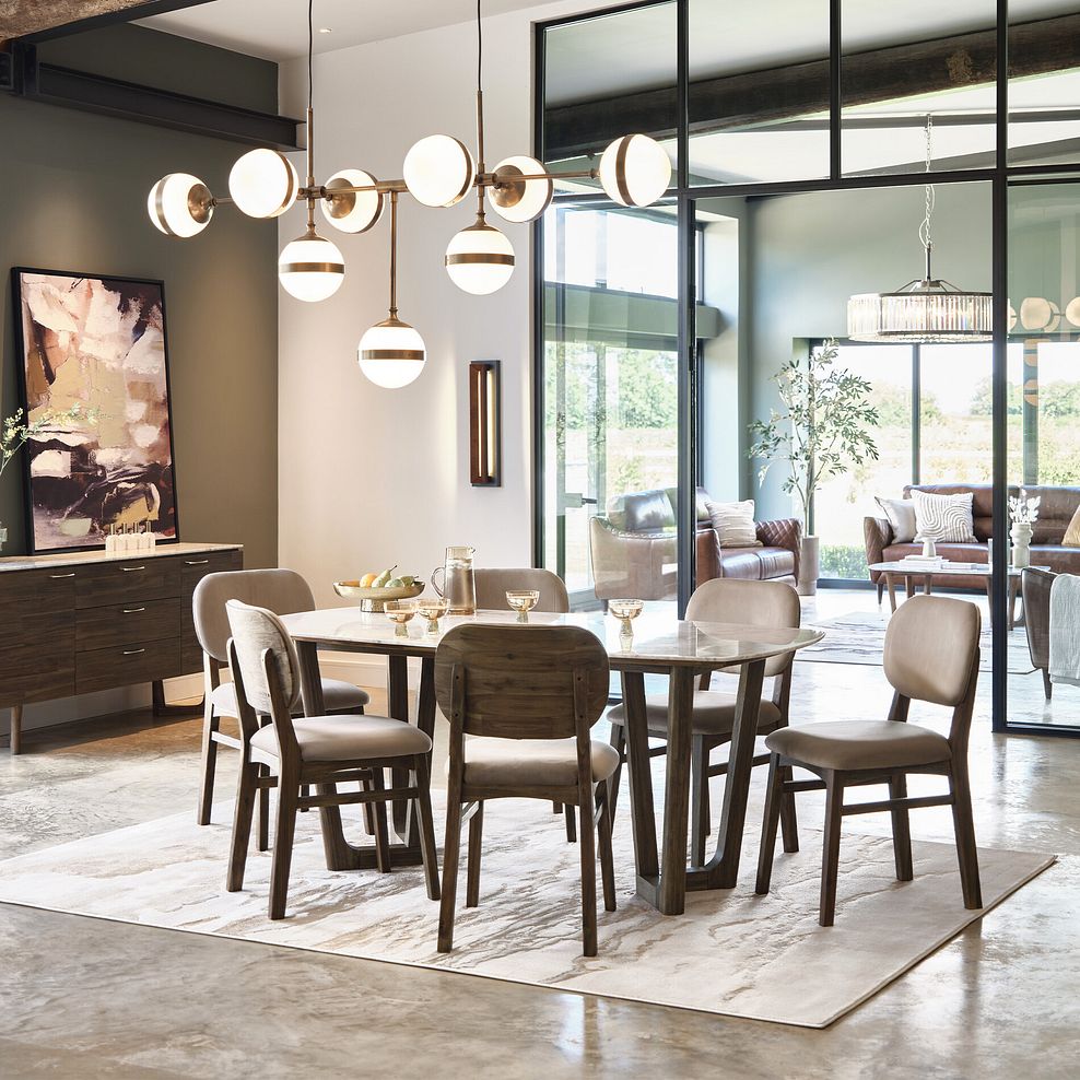 Isla Fossil Velvet Dining Chair 1