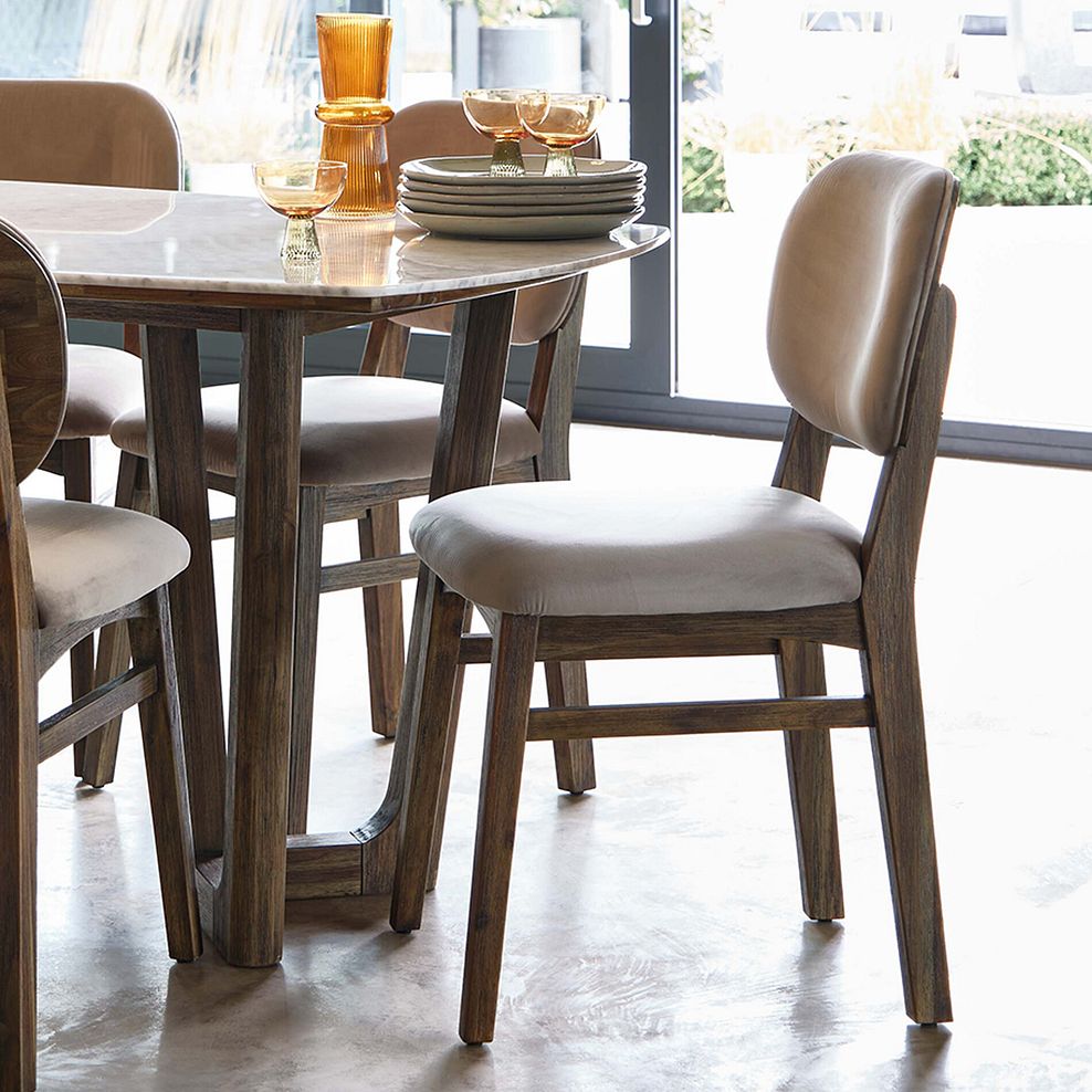 Isla Fossil Velvet Dining Chair 1