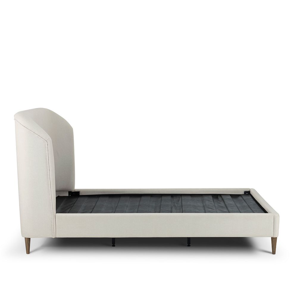 Islington Double Bed with Dark feet in Smooth Stone Fabric 6
