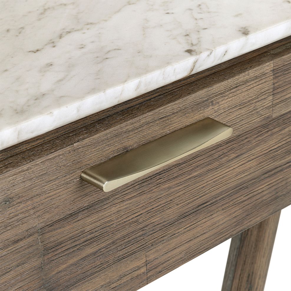 Islington Marble and Dark Acacia 1 Drawer Bedside Table 8