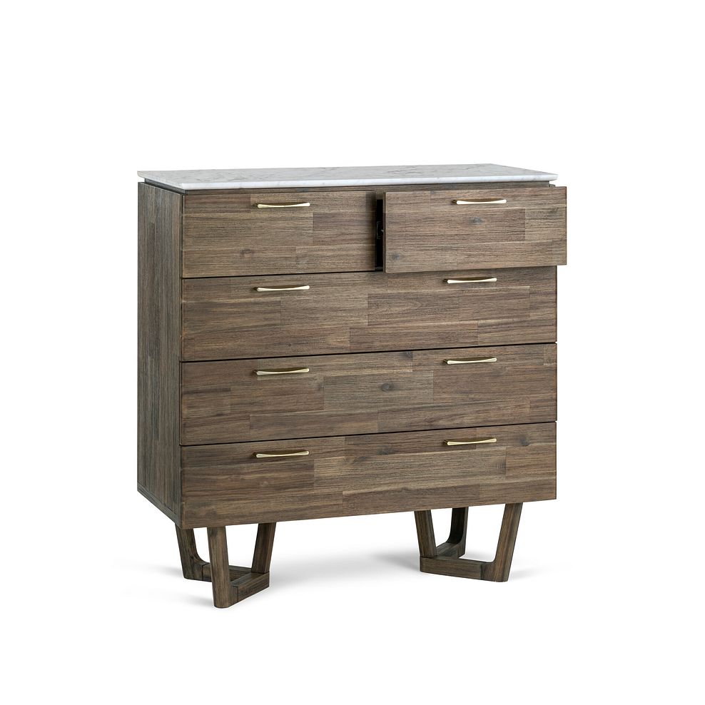 Islington Marble and Dark Acacia 2+3 Chest of Drawers 6