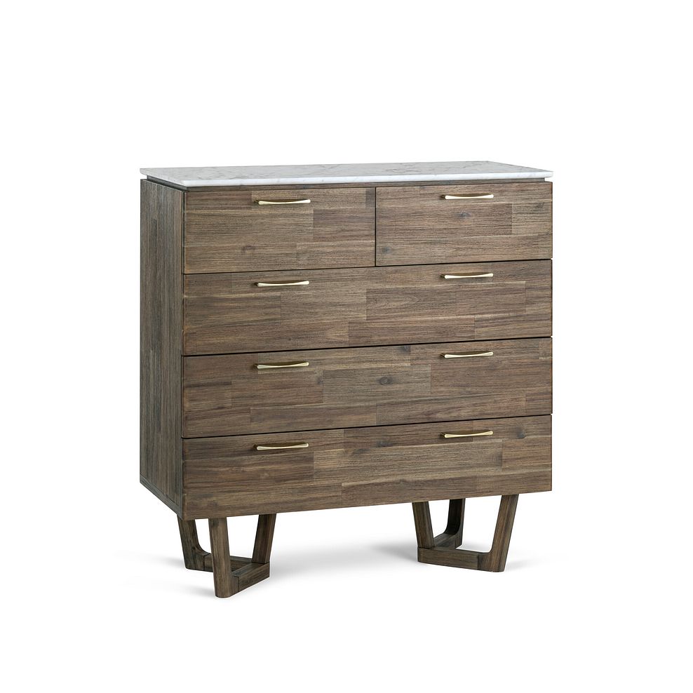 Islington Marble and Dark Acacia 2+3 Chest of Drawers 4