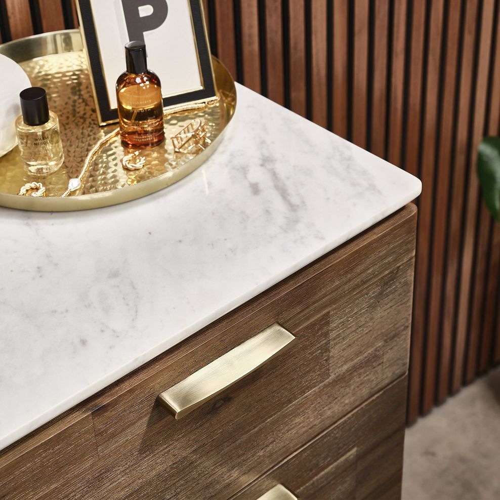 Islington Marble and Dark Acacia 2+3 Chest of Drawers 3