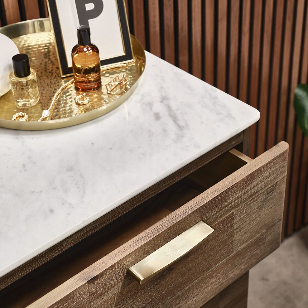 Islington Marble and Dark Acacia 2+3 Chest of Drawers 4