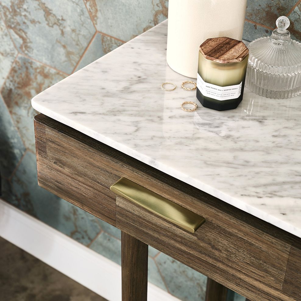 Islington Marble and Dark Acacia Console Table 3