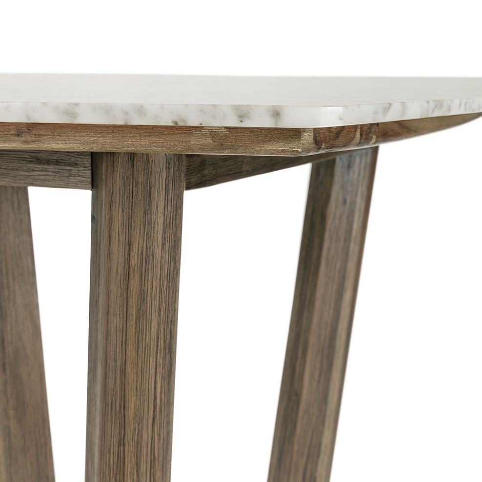 Islington Marble and Dark Acacia Dining Table + 4 Isla Fossil Velvet Dining Chairs 9