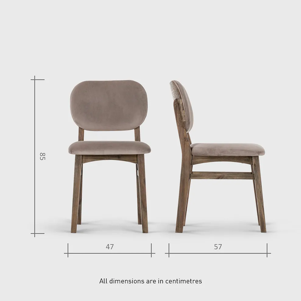 Islington Marble and Dark Acacia Dining Table + 4 Isla Fossil Velvet Dining Chairs 17