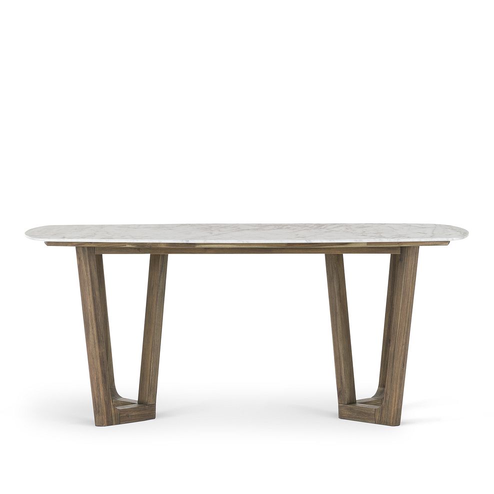 Islington Marble and Dark Acacia Dining Table + 6 Isla Fossil Velvet Dining Chairs 5