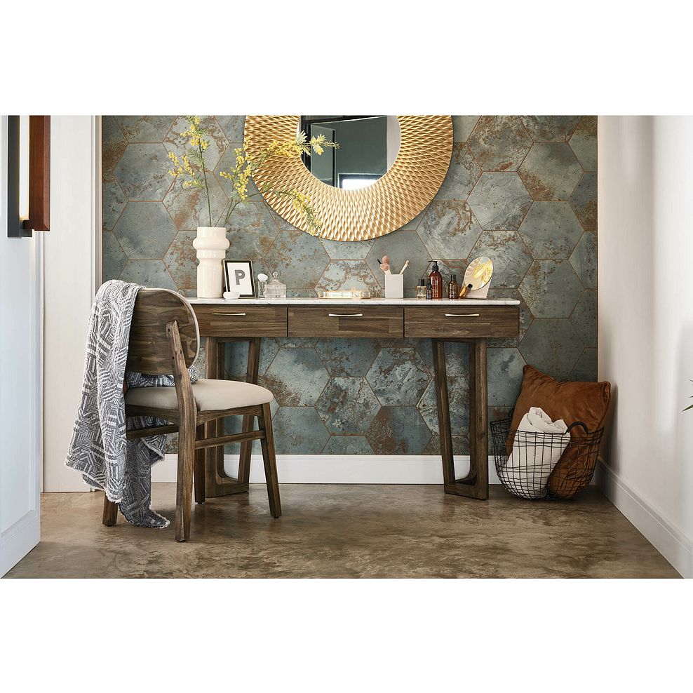 Islington Marble and Dark Acacia Dressing Table 1