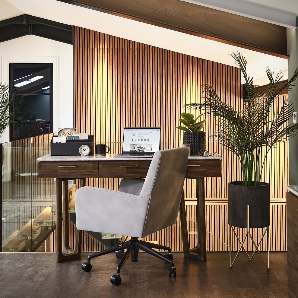 Islington Marble and Dark Acacia Laptop Desk 2