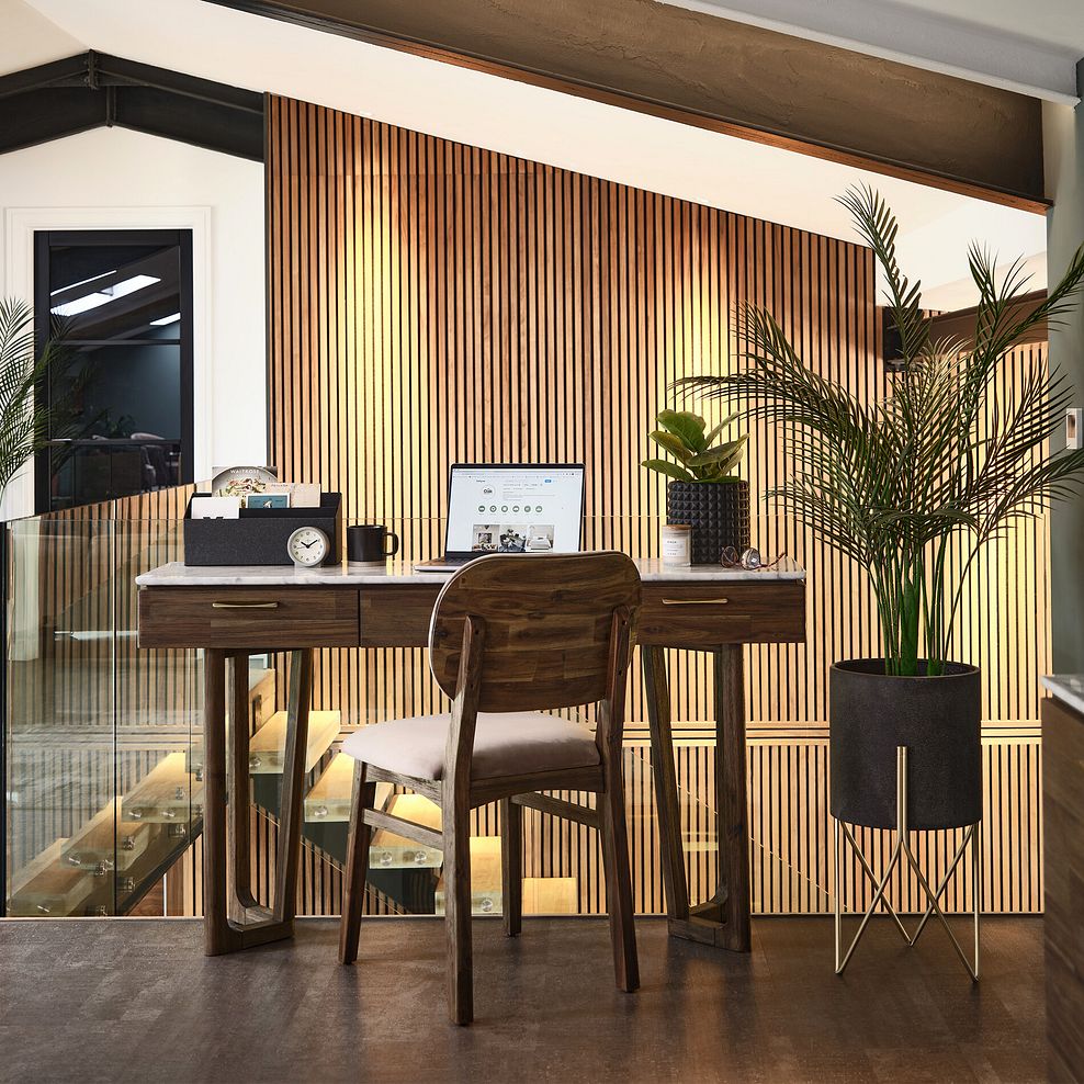 Islington Marble and Dark Acacia Laptop Desk 4