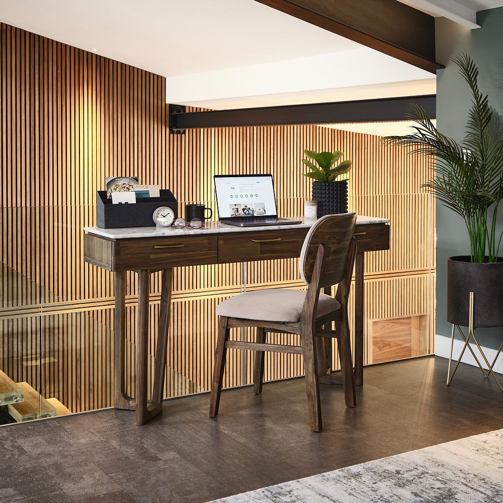 Islington Marble and Dark Acacia Laptop Desk 3