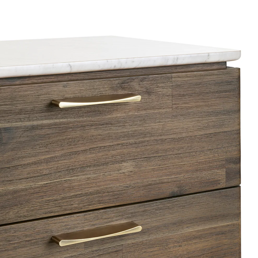 Islington Marble and Dark Acacia Tallboy 11