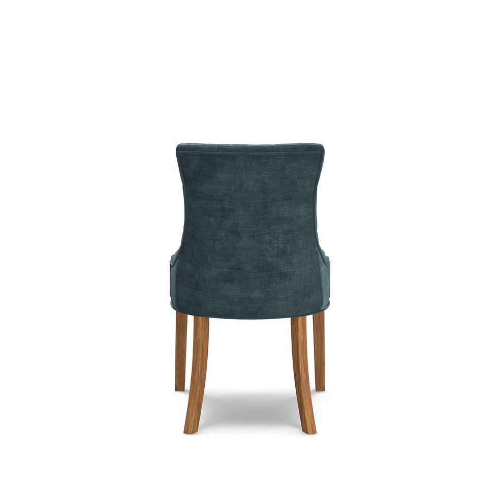 Isobel Button Back Chair in Heritage Airforce Velvet with Natural Oak Legs 4