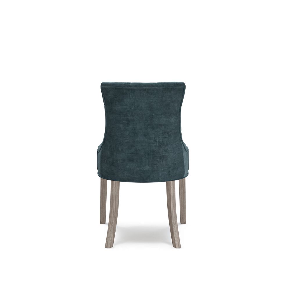 Isobel Button Back Chair in Heritage Airforce Velvet with Weathered Oak Legs 4