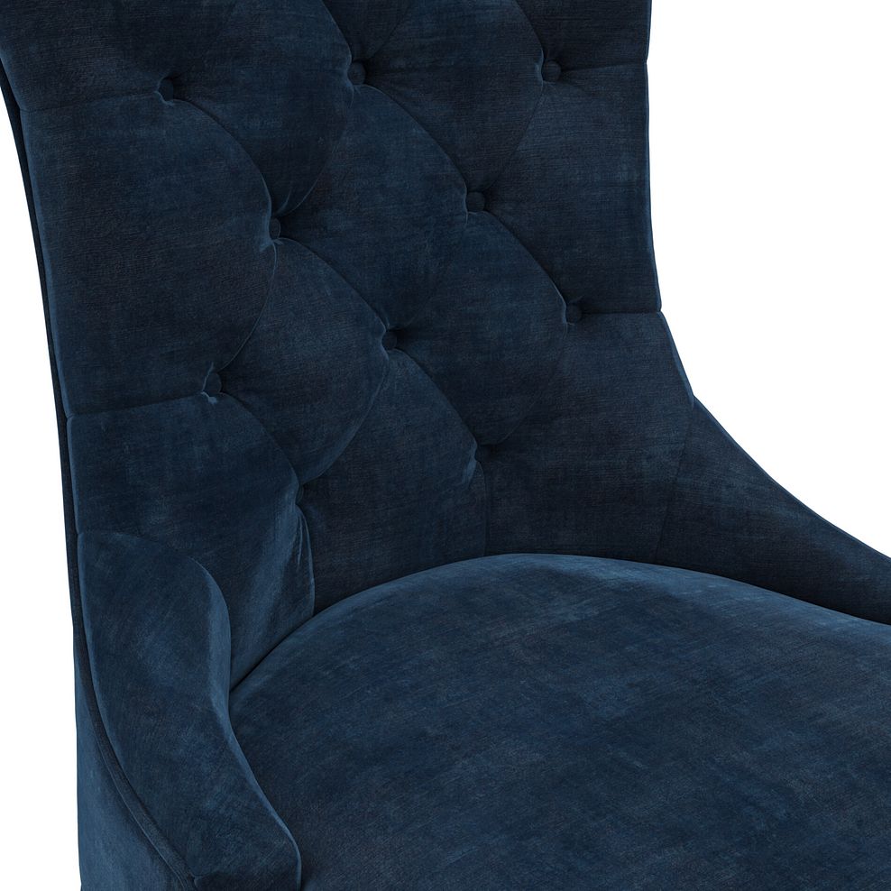 Isobel Button Back Chair in Heritage Royal Blue Velvet with Natural Oak Legs 5