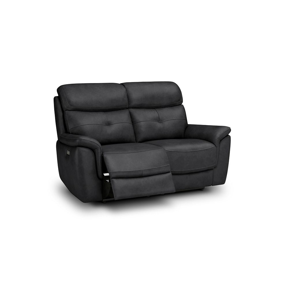 Iver 2 Seater Electric Recliner Sofa in Amara Black Leather 2
