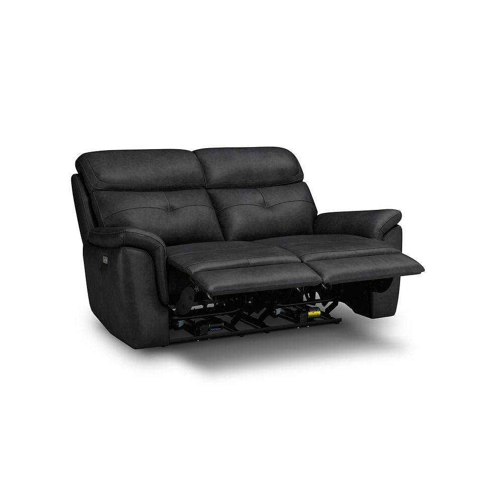 Iver 2 Seater Electric Recliner Sofa in Amara Black Leather 4