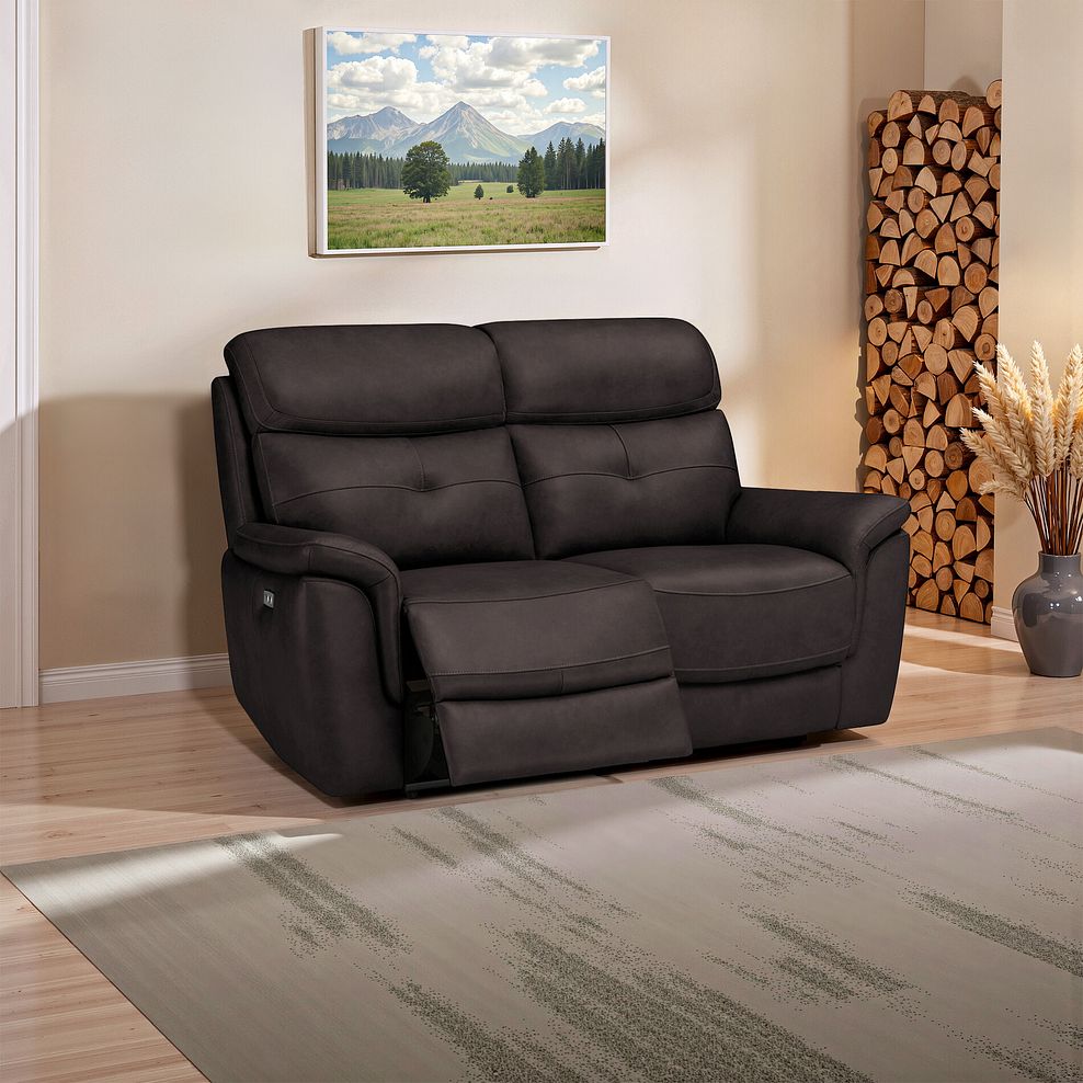 Iver 2 Seater Electric Recliner Sofa in Amara Brown Leather 1