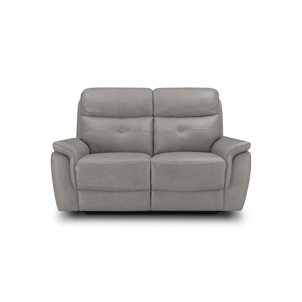 Iver 2 Seater Electric Recliner Sofa in Amara Light Grey Leather 5