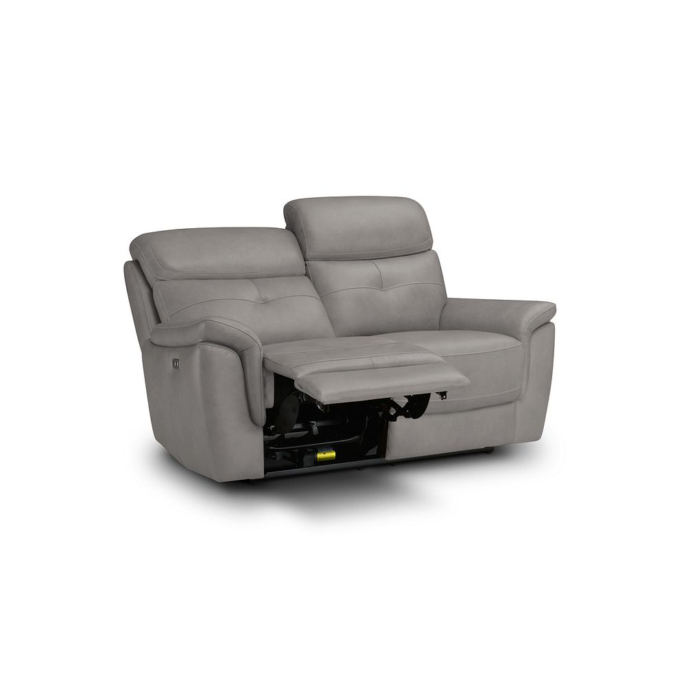 Iver 2 Seater Electric Recliner Sofa in Amara Light Grey Leather 3