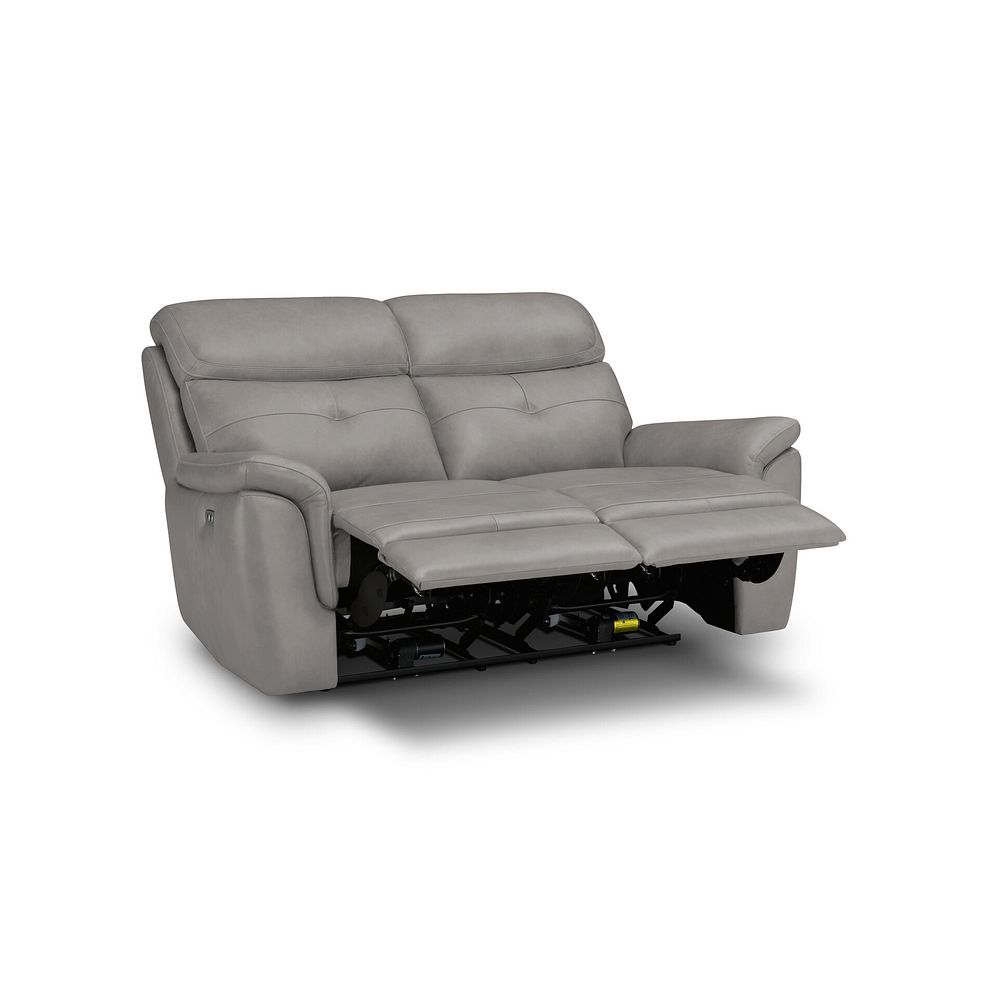 Iver 2 Seater Electric Recliner Sofa in Amara Light Grey Leather 4