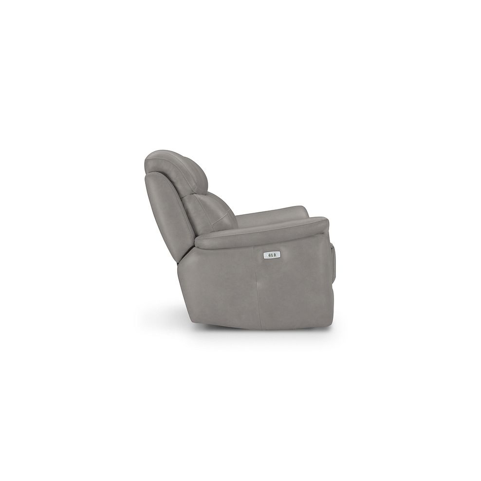 Iver 2 Seater Electric Recliner Sofa in Amara Light Grey Leather 7