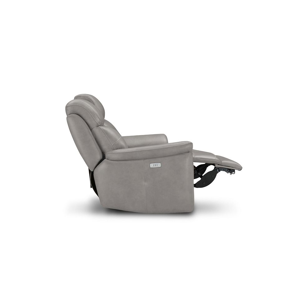 Iver 2 Seater Electric Recliner Sofa in Amara Light Grey Leather 8